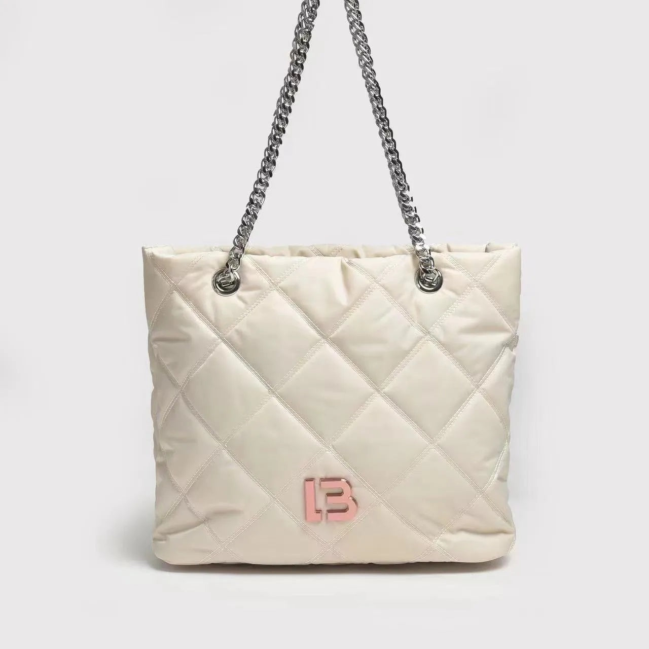 Cartera ByL Nylon Acolchada Blanca