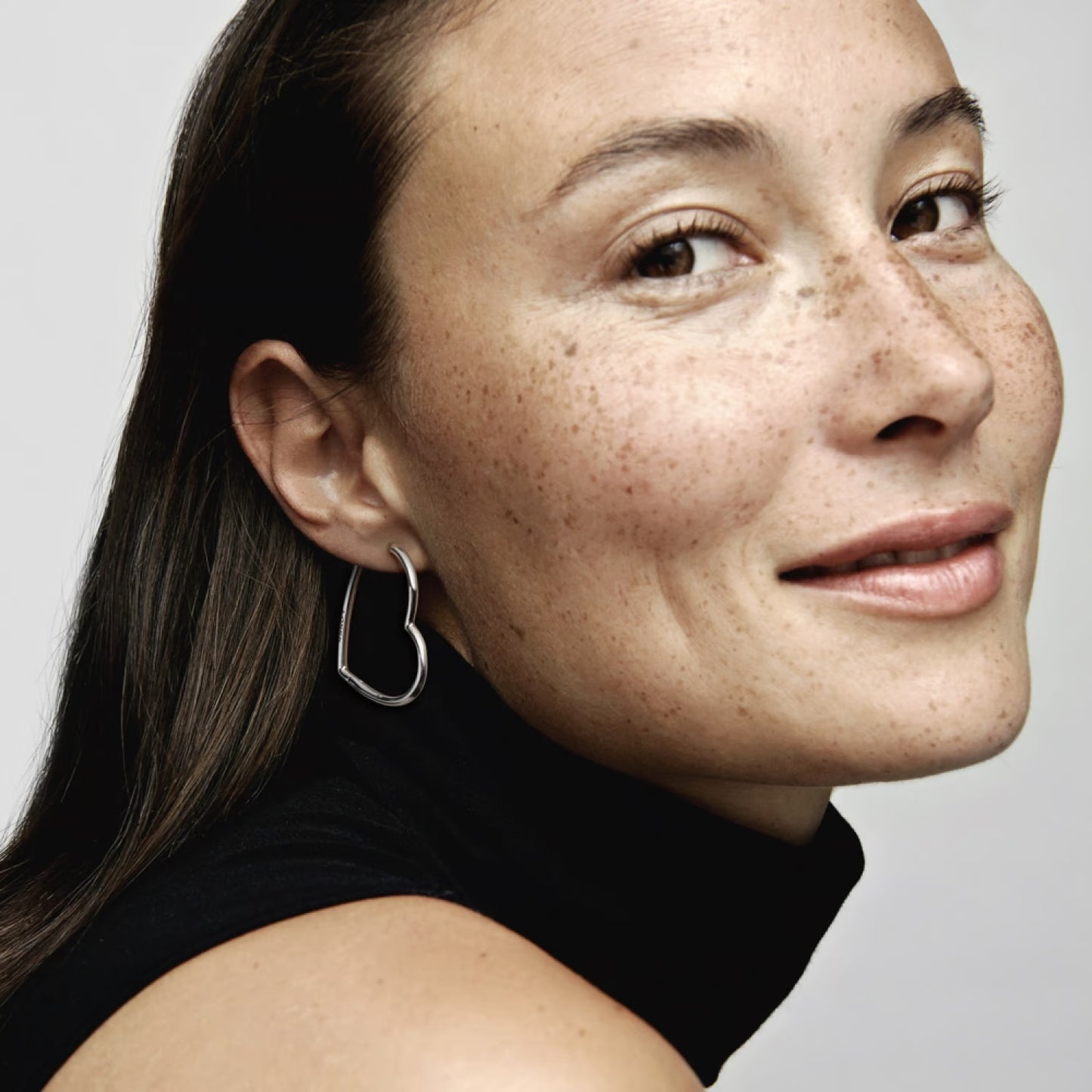 Aros argolla de Corazón S925 - Incluye Caja