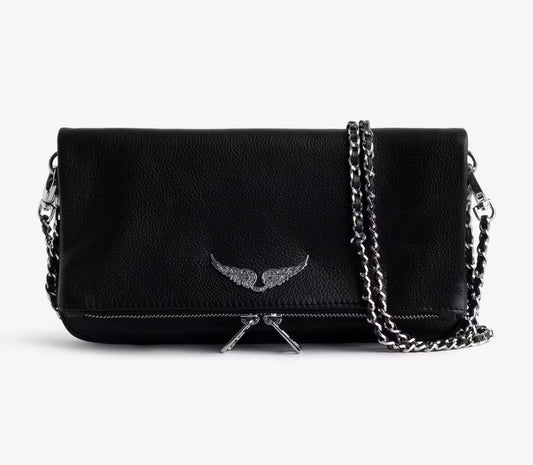 Cartera Z&V Rock Negra Alas plateadas