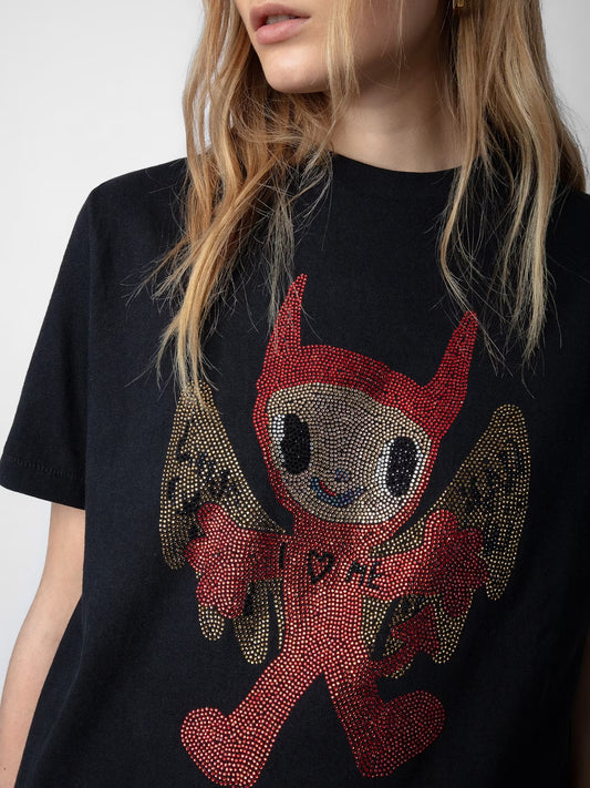 ENCARGO - Polera Z&V Negro Devil Rojo