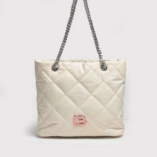 Cartera ByL Nylon Acolchada Blanca