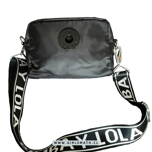 Cartera ByL pequeña Nylon - Strap negro letras blancas