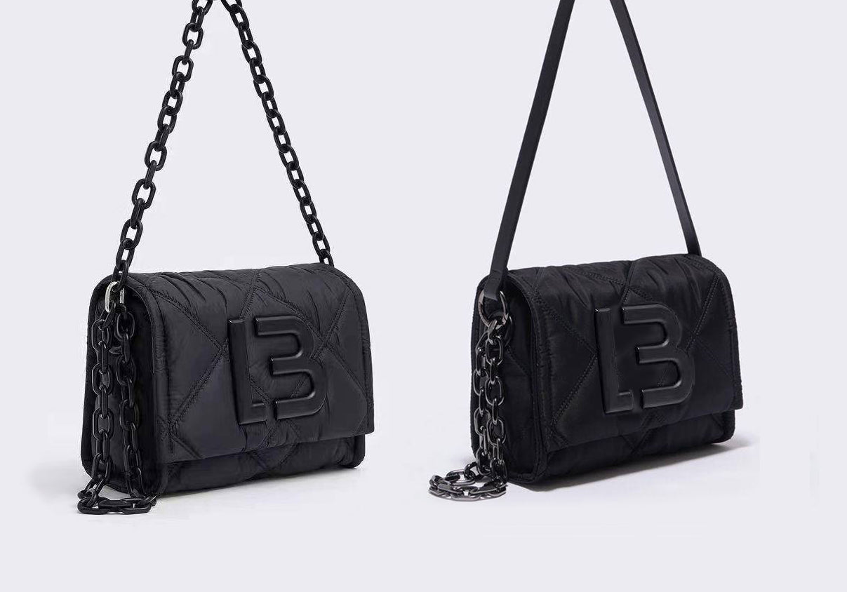 Cartera ByL Solapa Negra - Opción de cadenas